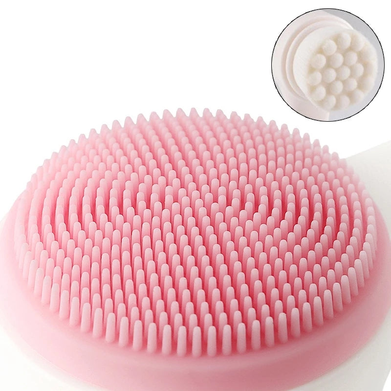 Double-sided Silicone Skin Care Tool Facial Cleanser Brush Face Cleaning Vibration Facial Massage Washing Product